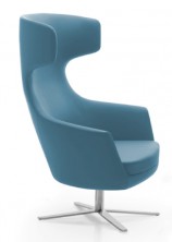 Megan High Back Tub Chair On 4 Star Base. Any Fabric